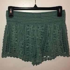 Green/Blue Textured Shorts